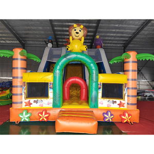 Tobogán Inflable de PVC de Grado Comercial con Diseño de León, Doble Carril, para Uso en Interiores y Exteriores, Residencial y Escolar, Tamaño Personalizado - Product Image 1