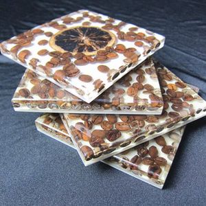 Craftsy Home-Ensemble de sous-verres en résine époxy de qualité esthétique avec effet d'océan-Dessous de verre ronds carrés décoratifs en résine époxy - Product Image 2