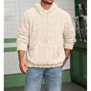 Hiver Vintage Col à Capuche Hommes Casual Wear Oversize Hooded Soft Fleece Sherpa hoodies - Product Image 4