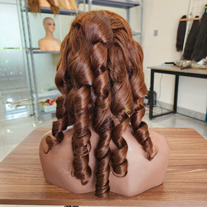 Cheveux vietnamiens bruts doublement étirés 5x5 fermeture perruque de cheveux humains vierges rebondissants Styles bouclés transparents - Product Image 4