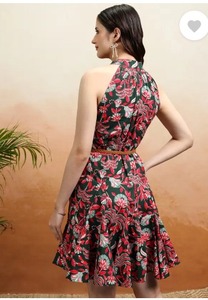 ชุดเดรสลำลองพิมพ์ลายดอกไม้ผ้าคอตตอนเนื้อนุ่มสวยงามสำหรับใส่ไปทะเลใส่ของขวัญในแบบของคุณ - Product Image 2