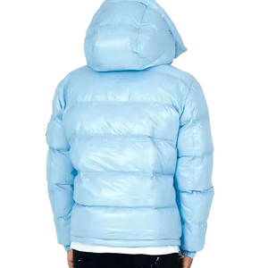 Veste matelassée à bulles en laine/polyester de haute qualité pour hommes avec col à capuche - Product Image 4