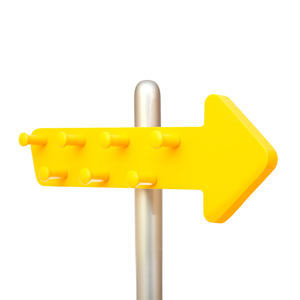 Porte-manteau en bois massif jaune Oneway, design durable et élégant, base en métal avec options de couleurs amusantes - Product Image 3