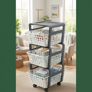 Italian-Made Modula <b>Storage</b> Trolley with Wheels Three <b>Shelves</b> 9 Kg Ice Capacity 41.5 X 29 X 75 cm for Home Organization - Product Image 3