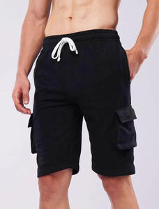 กางเกงขาสั้นลำลองผ้าฝ้าย 100% สำหรับผู้ชาย สีพื้น เอวยางยืด โลโก้ด้านหน้า ระบายอากาศได้ดี มีกระเป๋า - Product Image 2