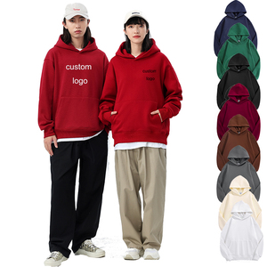 Logo French Terry Pullover Hoodies 500 GSM Heavyweight Cotton Unisex Bulk Winter Pullover sin cuerda y ajuste de gran tamaño - Product Image 2