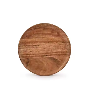 Assiette ronde en bois d'acacia personnalisée faite à la main en toute sécurité par l'artisanat en croissant - Product Image 5