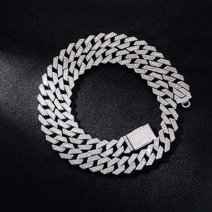 Collier unisexe TISHYA DIAMOND en argent 925 plaqué or rose, chaîne cubaine de luxe sertie de moissanite taille brillant VVS1 - Product Image 2