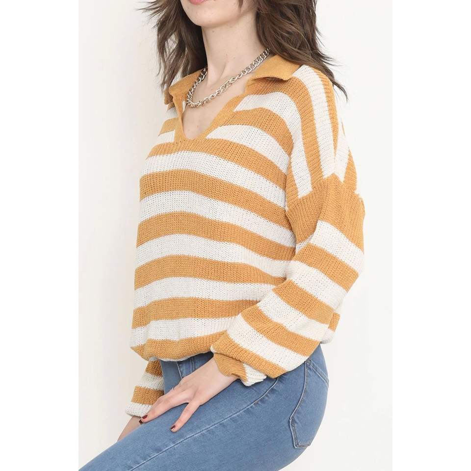 Polo Collar Thessaloniki Sweater Mustard