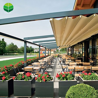 Pergola à toit à persiennes rétractable télécommandée Pergola électrique Pergola extérieure en aluminium PVC