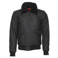 Veste chauffante en cuir de mouton noir suédé sur mesure pour homme, best-seller OEM de Silo Sports, avec col en fourrure de renard