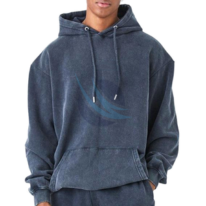 Chándal de gran tamaño de algodón 100%, chándal de invierno lavado con ácido, chándal transpirable para hombre, chándal con logotipo personalizado de alta calidad - Product Image 6