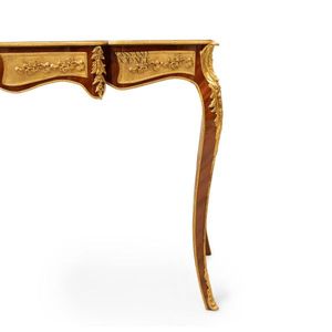 Mesa Consola Clásica de Lujo con Incrustaciones Hechas a Mano y Adornos de Latón - Product Image 3