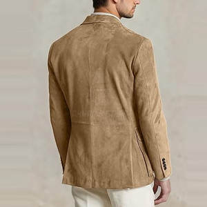 2026 Woolen Suede Leather Men's Lightweight Eco-Friendly Breathable 50% Coat Customizable Options for Travel Casual Wear Comfort - Product Image 4