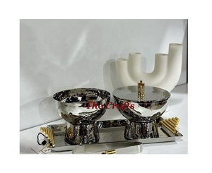 Stainless Steel Hammered Bakhoor Burner Mabkhara with Glass Box <b>Tray</b> Customized Size Shape Dukhoon Burner Religious Traditional - Product Image 2