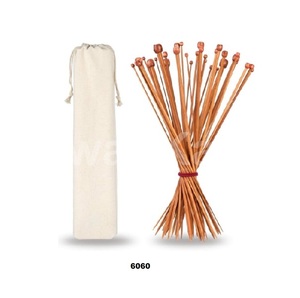 Aiguille à pointe unique en bois massif brun de vente chaude pour pull aiguille de 10 pouces avec sac - Product Image 1