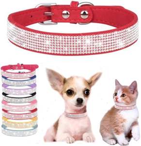 Weiches Wildleder-Halsband mit Krone, Strass und Juwelen für Weibliche Hunde und Katzen, Welpen und Kätzchen - Product Image 2