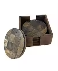 Posavasos de cuerno de Búfalo con soporte Venta regular en el mercado Posavasos de piedra Cuadrado personalizado por artesanía de media luna - Product Image 4