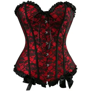 Over Bust Women's Corset Red Black 2024 Top Bustier High Quality Corsets for Slimming