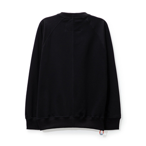 Printemps automne nouveau produit mode américaine sweat-shirt pour hommes 240g poids lourd polaire col rond couleur unie Style de base brodé - Product Image 2