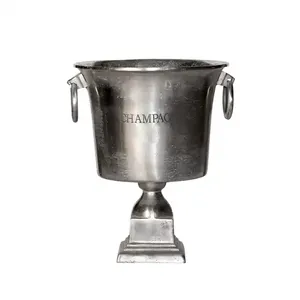 High Quality Silver Color Metal Wine Cooler Large for Champagne Chiller for Hotels Restaurants Ice Bucket for Champagne Bowl - Product Image 6