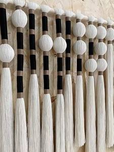 Décoration murale sphérique chic en macramé tissé style marocain, géométrique et faite à la main pour la maison - Product Image 2