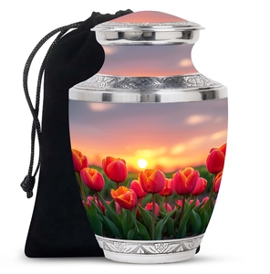 Urnas Funerarias Sundown Dusk Tulip para Cenizas Humanas Adultas, Urnas Conmemorativas de 10 Pulgadas - Product Image 1