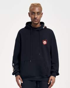 เสื้อแจ็กเก็ตฮิปฮอปมีซิปเสื้อฮู้ดปักลายสำหรับผู้ชายเสื้อสเวตเชิ้ตผ้าฝ้าย100% มีกระเป๋าสำหรับฤดูหนาว - Product Image 1