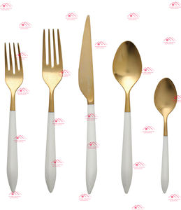 Juego de cubiertos de lujo de diseñador de lujo de acero inoxidable Chapado en plata del mejor vendedor de 2025 en cubiertos de Art Assembly - Product Image 6