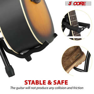 5Core Guitar <b>Stool</b> w Comfortable <b>Padded</b> Seat Foot Rest Guitar Holder w 300 Lbs Capacity - Product Image 5