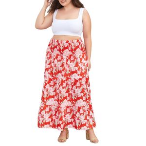 Falda Midi Tipo Lápiz de Viscosa Vintage, Talla Grande, Ligera y Fluida, Informal y Cómoda para Mujer, Verano - Product Image 1