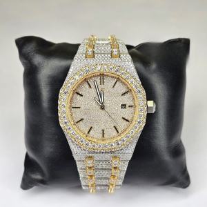 Reloj de Acero Inoxidable con Incrustaciones de Moissanita VVS1, Reloj de Lujo para Hombre de Dos Tonos, Regalo al por Mayor - Product Image 1