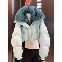 Manteau d'hiver chaud de luxe pour femme, en duvet doux, avec fermeture éclair, style streetwear, manches longues, capuche amovible, 100 % naturel