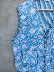 Veste matelassée réversible en coton imprimé style bohème pour femme, motif floral, idéale pour l'hiver, décontractée, cadeau de vacances, vêtement - Product Image 4