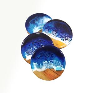 Posavasos de resina y madera Juego de posavasos de sublimación hechos a mano con aislamiento térmico personalizado Nurture posavasos de madera y resina - Product Image 6