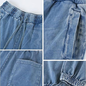 Men's Casual Acid Wash <b>Trousers</b> with Custom Logo Print Mid Waist Straight Pattern Wholesale Price Clothing - Product Image 6