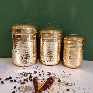 Stylish <b>Copper</b> Canister Set With Glossy Finish And Sleek Look Ideal For Displaying On <b>Kitchen</b> Shelves Counters Or Open Cabinets - Product Image 5