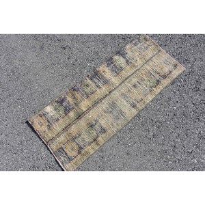 พรม1.4x3.2ft สไตล์วินเทจขนสัตว์สีเบจสีฟ้าผืนใหญ่พรมปูพื้นปูพื้นห้องทางเดินด้านหลังเป็นรูปสี่เหลี่ยมผืนผ้าแบบคลาสสิก - Product Image 2