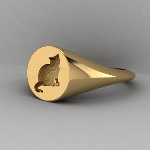 925 Sterling Silver 18K Gold Plated Cat Bezel Setting Resin Ashes Breastmilk Jewelry Ring Customizable - Product Image 1