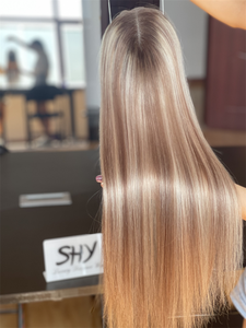 มาใหม่ล่าสุด SHY ร้านทําผมระบายสี 8*8 ลูกไม้ Toppers ก่อนดึงเส้นผมผมมนุษย์ยุโรปมินิวิกผม Toppers - Product Image 2