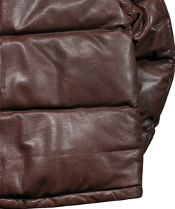 Chaqueta holgada de piel de oveja auténtica marrón para hombre, abrigo de invierno cálido, informal, acolchada, personalizada - Product Image 5