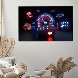 Obra de arte moderna impresa en lienzo - Tema de apuestas en casino, 1P: Enmarcado tipo galería - Product Image 1