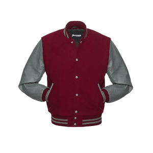 Veste de baseball universitaire unisexe personnalisée, manches en cuir, coupe ample, logo frontal, coupe-vent, laine chauffante, respirante, design d'hiver - Product Image 5