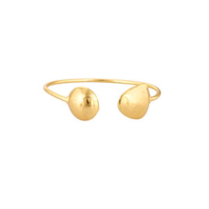 Brazalete de Latón Chapado en Oro de Alta Calidad, Diseño Simple y Moderno, Joyería Ajustable Personalizada para Mujeres y Niñas - Product Image 1