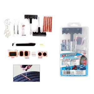 Kit riparazione pneumatici per biciclette tubo interno riparazione bici auto veicoli moto con gomma Kit di pneumatici di 22- - Product Image 1