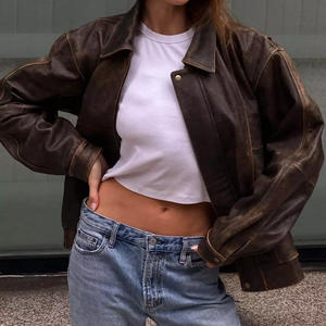 Chaquetas de Cuero de Alta Calidad para Mujer, Nueva Colección, Precios de Mayoreo, Chaqueta de Moda de Cuero Transpirable, Chaquetas de Cuero Puro - Product Image 3