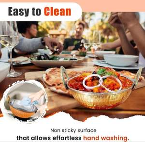 Platos para servir comida tradicional aptos para microondas Gran demanda Kadai de acero con revestimiento inferior de cobre para fiestas y hoteles - Product Image 6