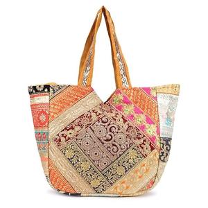 Mode féminine Banjara sac énorme Patchwork et brodé multicolore fermeture à glissière toile sacs en toile pour femmes - Product Image 2