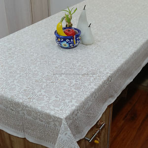 Nappe 100% Coton Véritable Imprimée à la Main Motif Jaal Doré Faite à la Main Lavable Absorbante avec Emballage Personnalisé - Product Image 1