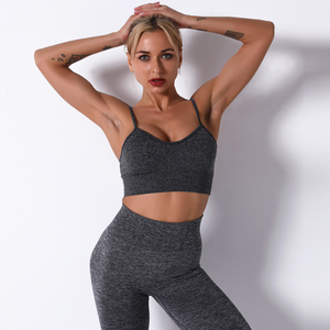 Sujetador deportivo con logotipo personalizado para mujer, ropa deportiva con estampado de logotipo de alta calidad para Yoga, venta al por mayor - Product Image 6